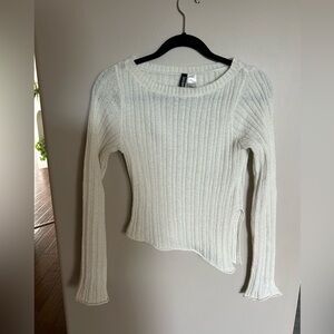 H&M Ribbed Knit Sweater - White
